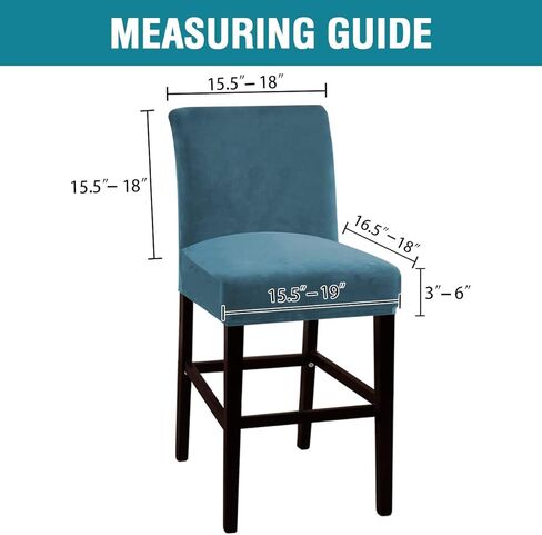 PrimeBeau Stretch Velvet Bar Stool Cover Set Counter Height Pub Chair Slipcover for Dining Room Cafe, Non Slip with Elastic Bottom (2 piece, Burgundy) in Saudi Arabia
