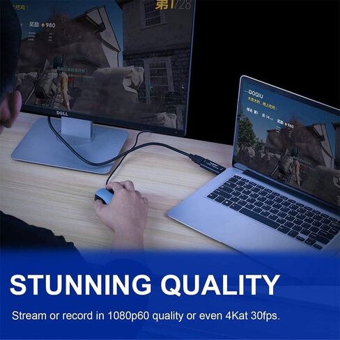 HDMI Video Capture Card, 4K 1080P 30fps HDMI to USB 2.0 Video Capture Device, Record Video Audio Grabber for Gaming, Live Streaming, Teaching, Video Conference-OBS in Saudi Arabia