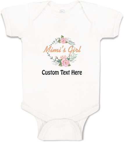 Cute Rascals Custom Baby Bodysuit Mimi's Girl with Wreath Flowers and Leaves Funny Cotton in Saudi Arabia