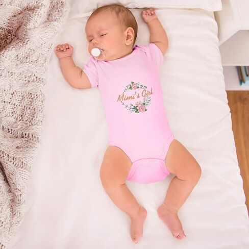 Cute Rascals Custom Baby Bodysuit Mimi's Girl with Wreath Flowers and Leaves Funny Cotton in Saudi Arabia