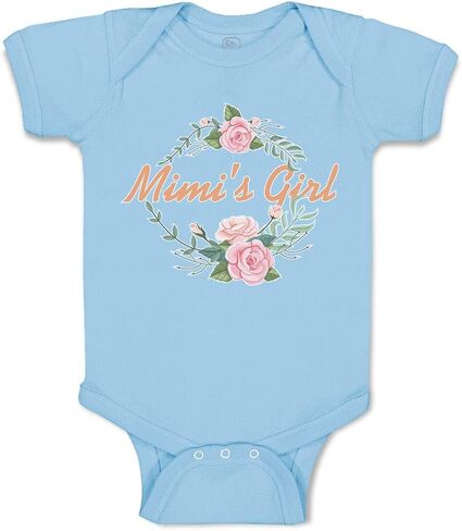 Cute Rascals Custom Baby Bodysuit Mimi's Girl with Wreath Flowers and Leaves Funny Cotton in Saudi Arabia