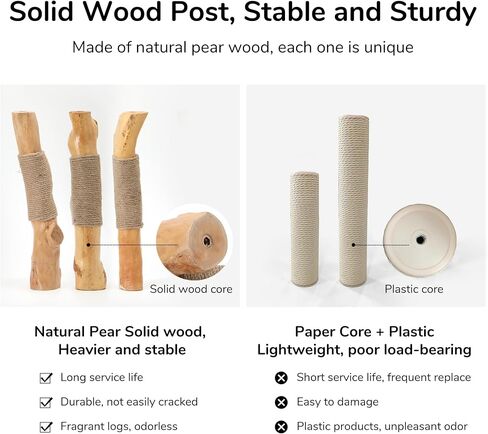 FUKUMARU Small Cat Tree, Plant Style Kitten Tower with Unique Solid Wood Cat Scratching Post, Cute Cat Condo Scratcher with Soft Bed for Indoor Kitten & Cats in Saudi Arabia