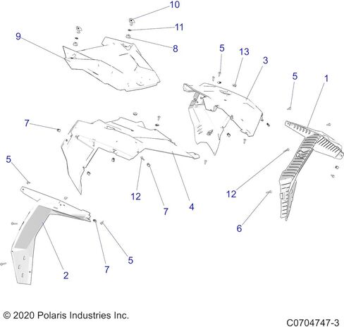 Polaris RZR Front Left Fender Flair، أسود لامع، قطعة OEM الأصلية 5439760-070، الكمية 1 in Saudi Arabia