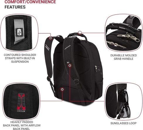 حقيبة ظهر لاب توب سويس جير سكان سمارت - أسود in Kuwait