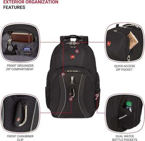 حقيبة ظهر لاب توب سويس جير سكان سمارت - أسود in Kuwait