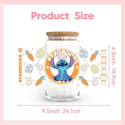5 Sheets UV DTF Cup Wrap for 16 OZ Libbey Glass Cups, Cute Cartoon Wipe-Off Stickers Waterproof Crafting Cup Decal for DIY Your Holiday Gift (Style 11) in Saudi Arabia