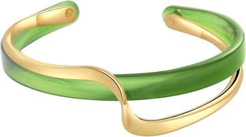 Wave Cuff Bracelet Irregular Layered Chunky Statement Acrylic Bangle Bracelet Summer Beach Open Cuff Bangle for Women Girls in Saudi Arabia