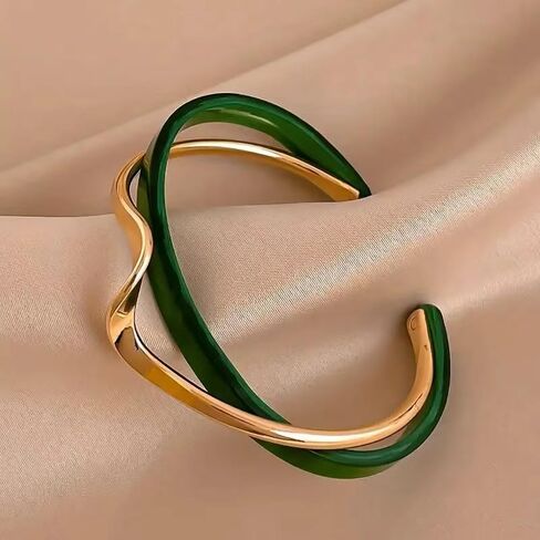 Wave Cuff Bracelet Irregular Layered Chunky Statement Acrylic Bangle Bracelet Summer Beach Open Cuff Bangle for Women Girls in Saudi Arabia