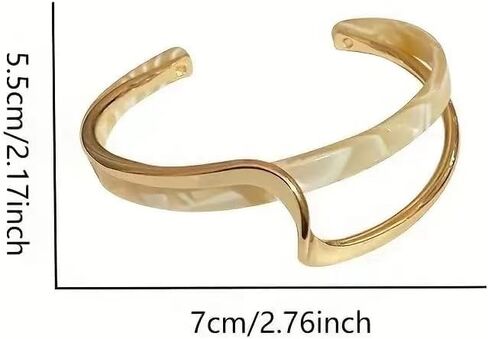 Wave Cuff Bracelet Irregular Layered Chunky Statement Acrylic Bangle Bracelet Summer Beach Open Cuff Bangle for Women Girls in Saudi Arabia