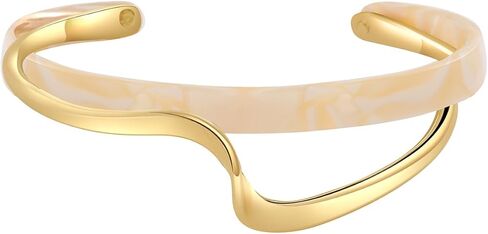Wave Cuff Bracelet Irregular Layered Chunky Statement Acrylic Bangle Bracelet Summer Beach Open Cuff Bangle for Women Girls in Saudi Arabia
