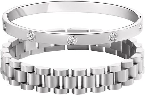 أساور ذهبية للنساء أساور ذهبية قابلة للتكديس للنساء أساور تنس سوار مكعب زركونيا مجوهرات مطلية بالذهب عيار 18 قيراط للهدايا لمحبي الصديقة والزوجة والأم والأخت وهدايا عيد الأم وعيد الحب وعيد الميلاد والزفاف in Kuwait