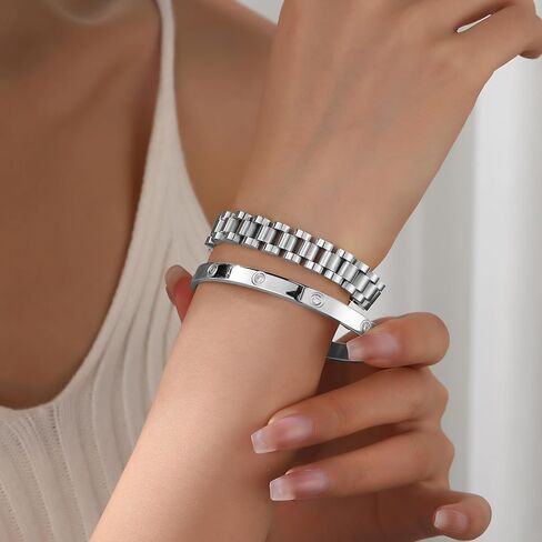 أساور ذهبية للنساء أساور ذهبية قابلة للتكديس للنساء أساور تنس سوار مكعب زركونيا مجوهرات مطلية بالذهب عيار 18 قيراط للهدايا لمحبي الصديقة والزوجة والأم والأخت وهدايا عيد الأم وعيد الحب وعيد الميلاد والزفاف in Kuwait