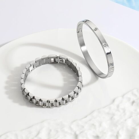 أساور ذهبية للنساء أساور ذهبية قابلة للتكديس للنساء أساور تنس سوار مكعب زركونيا مجوهرات مطلية بالذهب عيار 18 قيراط للهدايا لمحبي الصديقة والزوجة والأم والأخت وهدايا عيد الأم وعيد الحب وعيد الميلاد والزفاف in Kuwait