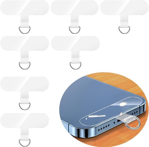 علامة تبويب حبل الهاتف، 8 قطع من رقعة حبل الهاتف العالمي بدون لاصق، وسادة بديلة لرقعة حبل الهاتف مع حلقة معدنية لحزام الهاتف الخلوي. (شفاف) in Kuwait