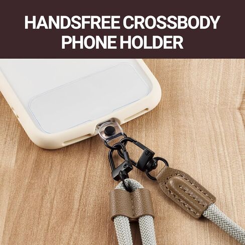 حبل للهاتف الخلوي من ELECOM، سلسلة دائرية متينة 6 مم مع ملاءة متصلة بحزام، طول قابل للتعديل، متوافق مع iPhone وAndroid، رمادي P-STSDH2R06GYL in Kuwait