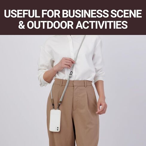 حبل للهاتف الخلوي من ELECOM، سلسلة دائرية متينة 6 مم مع ملاءة متصلة بحزام، طول قابل للتعديل، متوافق مع iPhone وAndroid، رمادي P-STSDH2R06GYL in Kuwait