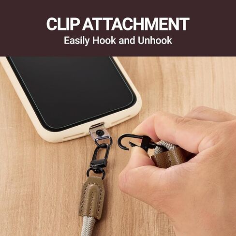 حبل للهاتف الخلوي من ELECOM، سلسلة دائرية متينة 6 مم مع ملاءة متصلة بحزام، طول قابل للتعديل، متوافق مع iPhone وAndroid، رمادي P-STSDH2R06GYL in Kuwait