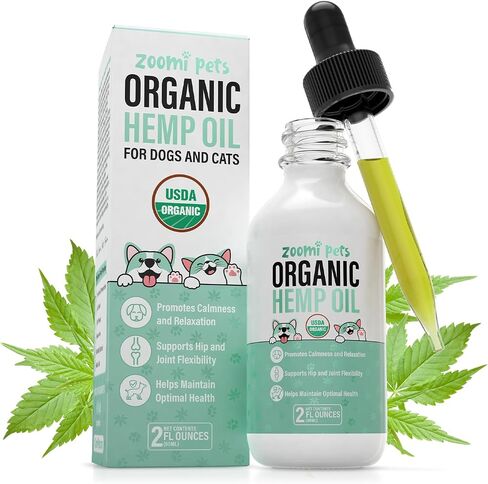 Calming Organic Hemp Oil for Dogs and Cats - Hemp Oil Drops with Omega Fatty Acids - Hip and Joint Support, Skin and Coat Health and Allergy Relief - Helps with Anxiety, Stress and Pain in Saudi Arabia