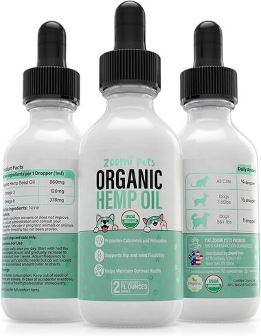 Calming Organic Hemp Oil for Dogs and Cats - Hemp Oil Drops with Omega Fatty Acids - Hip and Joint Support, Skin and Coat Health and Allergy Relief - Helps with Anxiety, Stress and Pain in Saudi Arabia