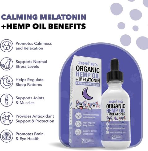 Calming Organic Hemp Oil for Dogs and Cats - Hemp Oil Drops with Omega Fatty Acids - Hip and Joint Support, Skin and Coat Health and Allergy Relief - Helps with Anxiety, Stress and Pain in Saudi Arabia