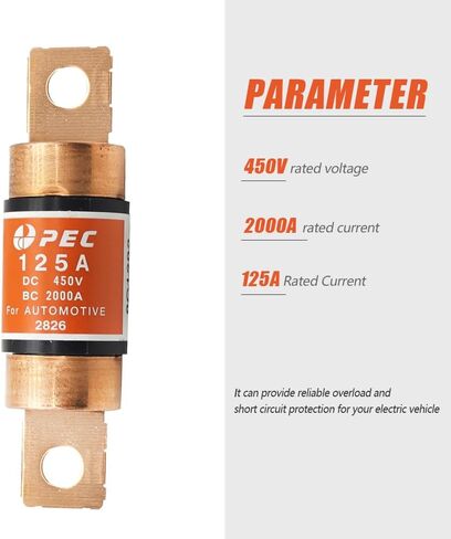 جديد PEC 125A الطاقة الجديدة ذات الجهد العالي فيوز السيارات يصلح ل DC450V BC2000A in Kuwait