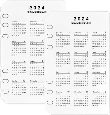2 ورقة 2024 فواصل الموثق التقويم a6 إدراج الموثق PP متجمد شفاف a6 إدراج مخطط 6 حفرة البلاستيك الموثق مقسم فواصل مؤشر دفتر الملاحظات in Kuwait