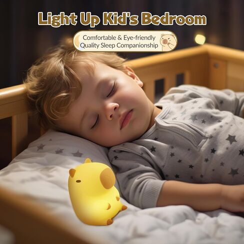 ضوء ليلي من السيليكون للأطفال - مصباح كابيبارا الليلي الإسفنجي لغرفة نوم الطفل، مصباح ليد حنفية من السيليكون على شكل حيوان، مصباح كابيبارا بات لهدايا عيد الميلاد in Kuwait