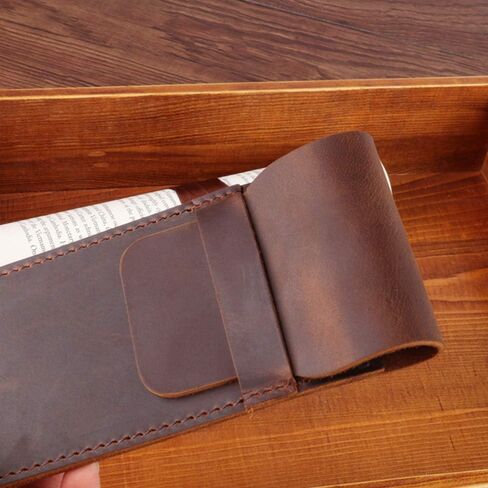 Daimay Leather Pen Case Holder Handmade Fountain Multi Pens Pouch Crazy Horse Leather Pen Protective Sleeve Cover Large – Black in Kuwait