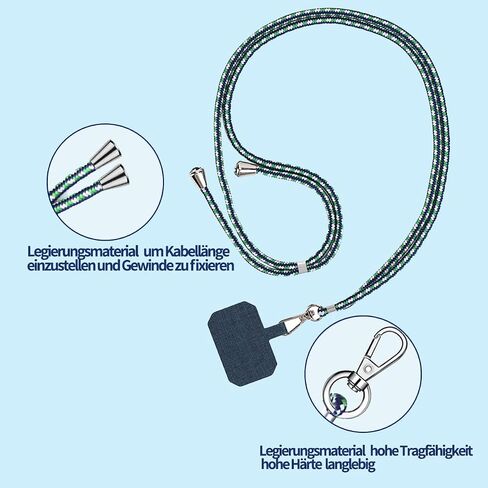 2x Cell Phone Lanyard, Universal Crossbody Patch Phone Lanyards,Adjustable Nylon Phone Lanyards for Around The Neck in Saudi Arabia