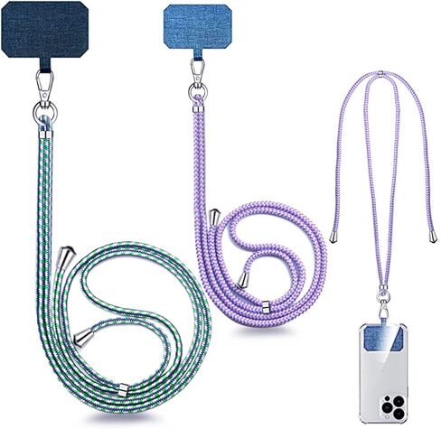 2x حبل الهاتف الخليوي، اسهم الهاتف التصحيح العالمي Crossbody، اسهم الهاتف النايلون قابل للتعديل حول الرقبة in Kuwait