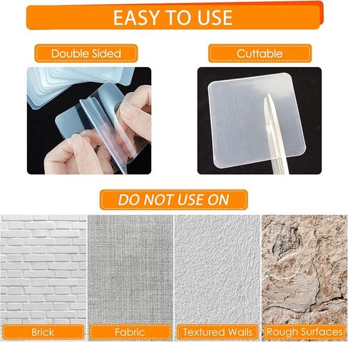 BXI 90 قطعة شريط مزدوج الجوانب شديد التحمل، مربعات تثبيت شريط لاصق سميك 1.37 بوصة، شريط نانو لاصق قوي قابل للإزالة خاص بالرغوة الصوتية، ولوحات الصوت اللباد، والجدار والحرف in Kuwait