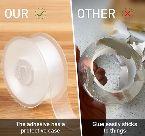 شريط ABSOFINE مزدوج الجوانب شديد التحمل، شريط نانو قوي مزدوج الجوانب للجدران، شريط تثبيت شفاف متعدد الأغراض قابل للإزالة، شريط جداري قابل لإعادة الاستخدام لتعليق الصورة، ملصق لاصق للصور، سجادة in Kuwait