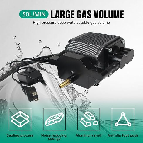 RATTMMOTOR AP30A Air Assist Pump, for Protecting Lens of Engraver CNC Engraving Machines, 30L/Min Airflow Portable Air Pump Low Noise with Adjustable Air Flow Outlets in Saudi Arabia