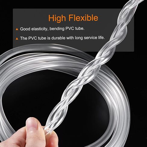 MECCANIXITY PVC Transparent Hose Vinyl Tubing 1mm ID 1.6mm OD 5m Flexible Lightweight for Water Tube,Air Tube in Saudi Arabia