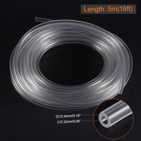 MECCANIXITY PVC Transparent Hose Vinyl Tubing 1mm ID 1.6mm OD 5m Flexible Lightweight for Water Tube,Air Tube in Saudi Arabia