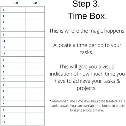 The Time Box Daily Time Management Planner - Time Blocking To Do List Planning Pad, Blank Hourly Notepad - Personal Organizer Notepad for Work - Brain Dump Agenda Notebook - 60 Undated Sheets 7" x 10" in Saudi Arabia
