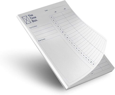 The Time Box Daily Time Management Planner - Time Blocking To Do List Planning Pad, Blank Hourly Notepad - Personal Organizer Notepad for Work - Brain Dump Agenda Notebook - 60 Undated Sheets 7" x 10" in Saudi Arabia