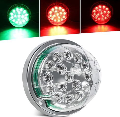 Partsam 1Pc Dual Revolution Watermelon Light, Amber 17LED Turn Signal/Marker Lights to Blue Auxiliary Light, Underglow Lights Compatible with Freightliner Kenworth Peterbilt Trucks in Saudi Arabia