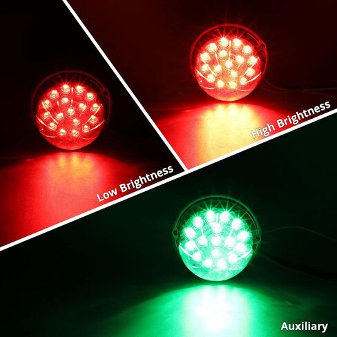 Partsam 1Pc Dual Revolution Watermelon Light, Amber 17LED Turn Signal/Marker Lights to Blue Auxiliary Light, Underglow Lights Compatible with Freightliner Kenworth Peterbilt Trucks in Saudi Arabia