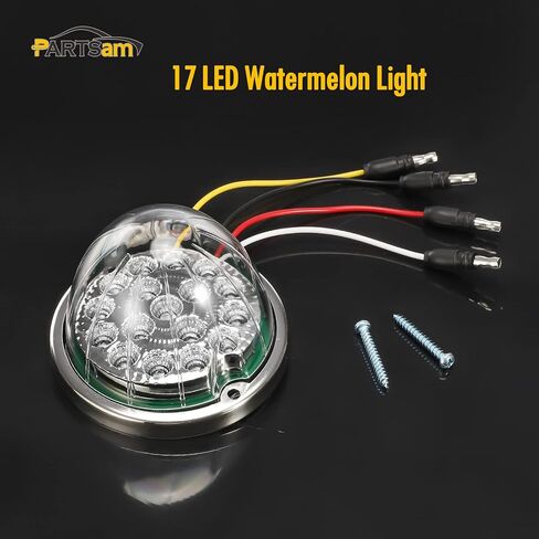 Partsam 1Pc Dual Revolution Watermelon Light, Amber 17LED Turn Signal/Marker Lights to Blue Auxiliary Light, Underglow Lights Compatible with Freightliner Kenworth Peterbilt Trucks in Saudi Arabia