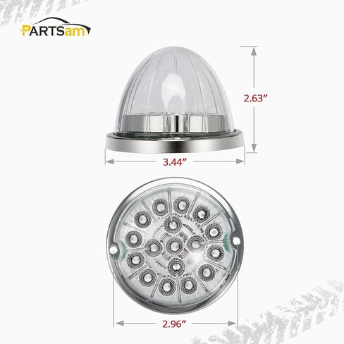 Partsam 1Pc Dual Revolution Watermelon Light, Amber 17LED Turn Signal/Marker Lights to Blue Auxiliary Light, Underglow Lights Compatible with Freightliner Kenworth Peterbilt Trucks in Saudi Arabia