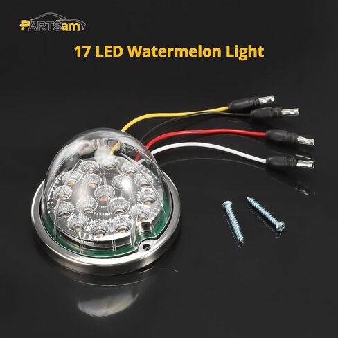 Partsam 1Pc Dual Revolution Watermelon Light, Amber 17LED Turn Signal/Marker Lights to Blue Auxiliary Light, Underglow Lights Compatible with Freightliner Kenworth Peterbilt Trucks in Saudi Arabia