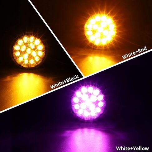 Partsam 1Pc Dual Revolution Watermelon Light, Amber 17LED Turn Signal/Marker Lights to Blue Auxiliary Light, Underglow Lights Compatible with Freightliner Kenworth Peterbilt Trucks in Saudi Arabia