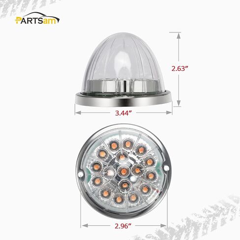 Partsam 1Pc Dual Revolution Watermelon Light, Amber 17LED Turn Signal/Marker Lights to Blue Auxiliary Light, Underglow Lights Compatible with Freightliner Kenworth Peterbilt Trucks in Saudi Arabia