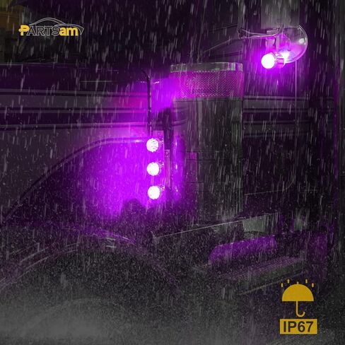 Partsam 1Pc Dual Revolution Watermelon Light, Amber 17LED Turn Signal/Marker Lights to Blue Auxiliary Light, Underglow Lights Compatible with Freightliner Kenworth Peterbilt Trucks in Saudi Arabia