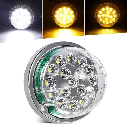 Partsam 1Pc Dual Revolution Watermelon Light, Amber 17LED Turn Signal/Marker Lights to Blue Auxiliary Light, Underglow Lights Compatible with Freightliner Kenworth Peterbilt Trucks in Saudi Arabia