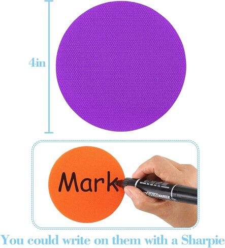 24 قطعة من بقع السجاد المنقطة للفصل الدراسي، علامات نقطة السجاد مع التصاق بخطاف وحلقة، نقاط أرضية دوائر السجاد الملونة، مثالية لرياض الأطفال والمدرسة in Kuwait