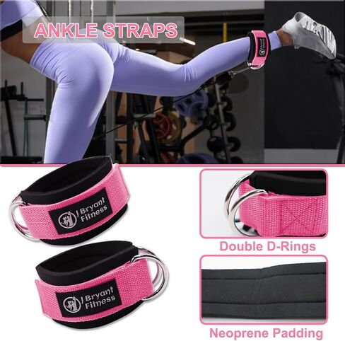 طقم وسادة أثقال اللياقة البدنية من J Bryant مع أشرطة للكاحل لمقاومة آلة الكابلات وحزام الورك للتمرينات الغنيمة وأشرطة رفع الأثقال، وسادة القرفصاء السميكة مع حقيبة لضغط الورك والقرفصاء وتمارين الضغط على مقاعد البدلاء in Kuwait