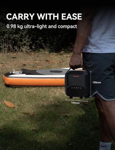 مضخة لوح مجداف صغيرة من AIRBANK 20 رطل لكل بوصة مربعة، مضخة SUP كهربائية، مضخة هواء أوتوماتيكية مزدوجة المرحلة 12 فولت للوحة التجديف، الطائرة الورقية، الخيمة، المرتبة in Kuwait