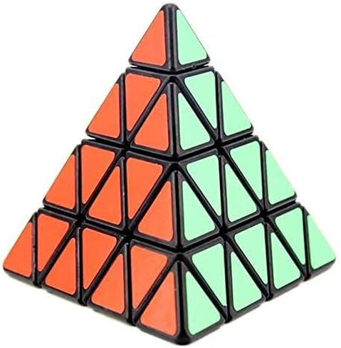 Willking Pyramid Speed Cube 4x4 Pyraminx Puzzle Triangle Twist Magic Cube Black in Kuwait